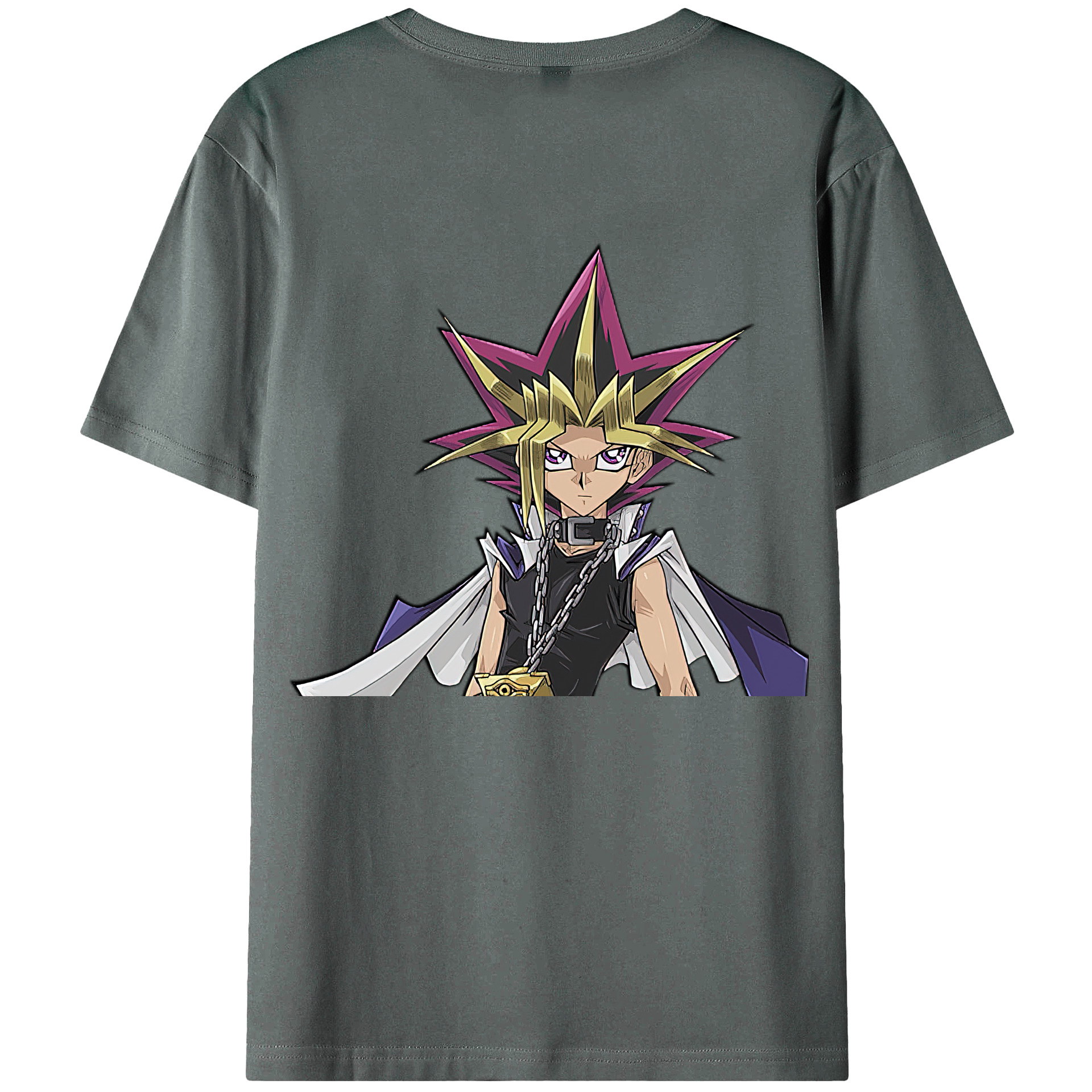 （画像用） 遊☆戯☆王 Yu-Gi-Oh! 綿100％ メンズ半袖Tシャツ（バックプリント） 通気性